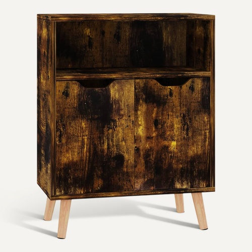 Buffet Chêne Fumé 60x30x72 Cm Bois Contreplaqué