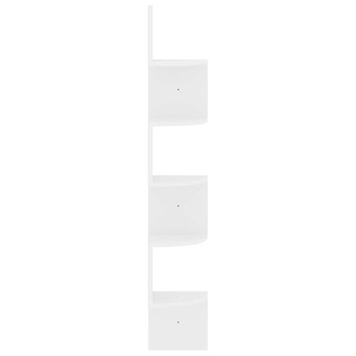 étagère D'angle Murale Blanc Brillant 19x19x123 Cm