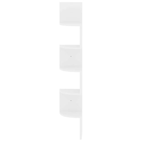 étagère D'angle Murale Blanc Brillant 19x19x123 Cm