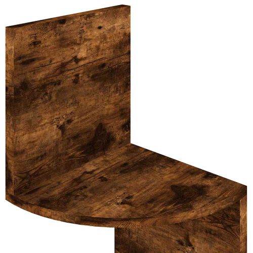 étagère D'angle Murale Chêne Fumé 19x19x123cm Bois Contreplaqué