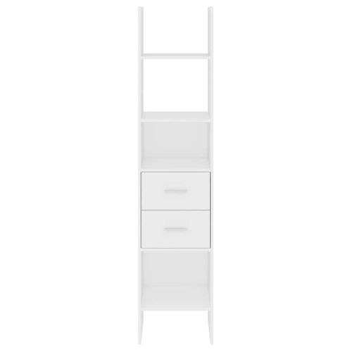 Bibliothèque Blanc 40x35x180 Cm Bois Contreplaqué
