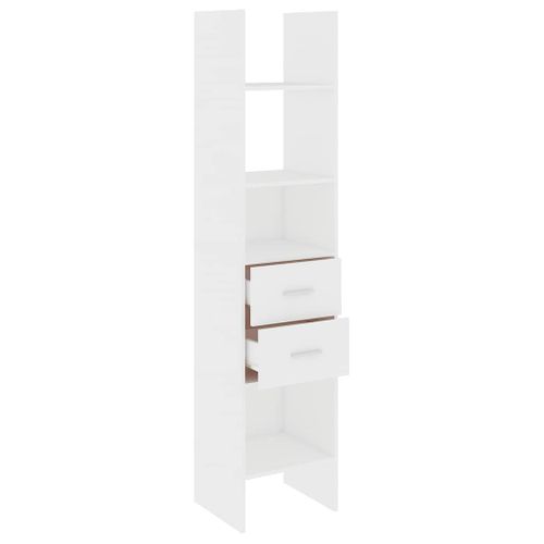 Bibliothèque Blanc 40x35x180 Cm Bois Contreplaqué