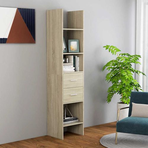 Bibliothèque Chêne Sonoma 40x35x180 Cm Bois Contreplaqué