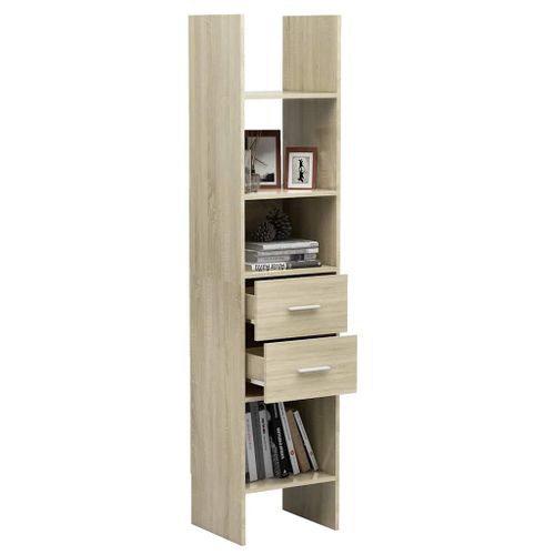 Bibliothèque Chêne Sonoma 40x35x180 Cm Bois Contreplaqué