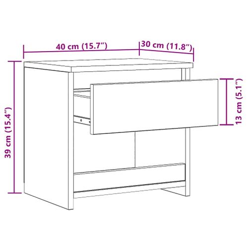 Tables De Chevet 2 Pièces Blanc 40x30x39 Cm Aggloméré