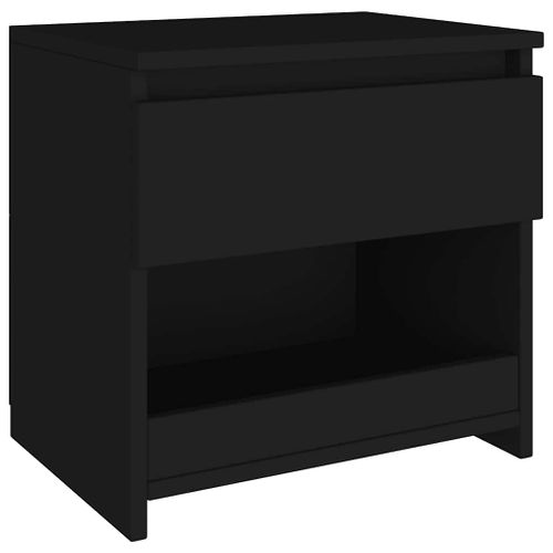 Tables De Chevet 2 Pièces Avec Tiroir Noir 40x30x39 Cm Bois D'ingénierie Armoires De Nuit