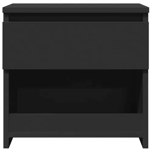Tables De Chevet 2 Pièces Avec Tiroir Noir 40x30x39 Cm Bois D'ingénierie Armoires De Nuit
