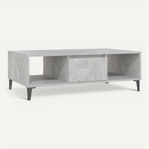 Table Basse Gris Béton 103,5x60x35 Cm Bois Contreplaqué