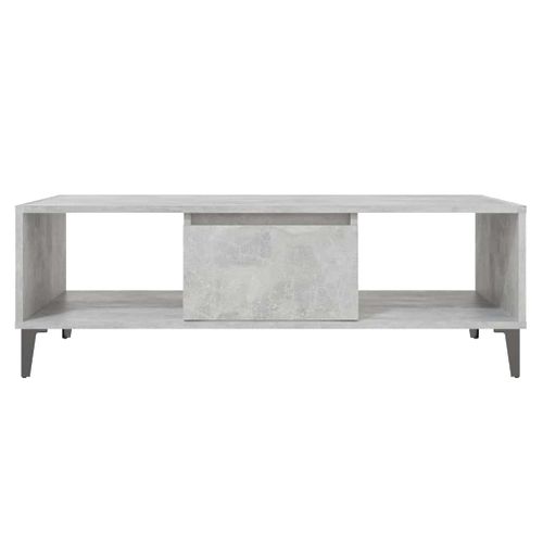 Table Basse Gris Béton 103,5x60x35 Cm Bois Contreplaqué