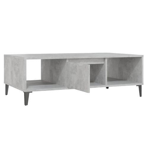 Table Basse Gris Béton 103,5x60x35 Cm Bois Contreplaqué