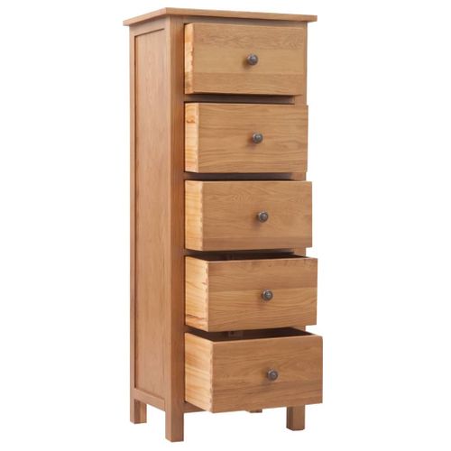 Commode Haute 45x32x110 Cm Bois De Chêne Massif