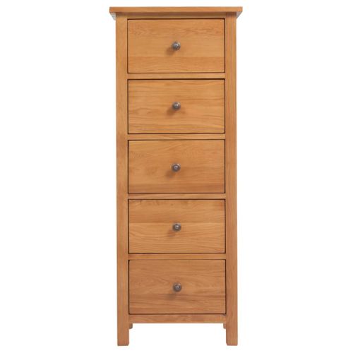 Commode Haute 45x32x110 Cm Bois De Chêne Massif
