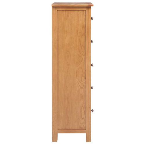 Commode Haute 45x32x110 Cm Bois De Chêne Massif