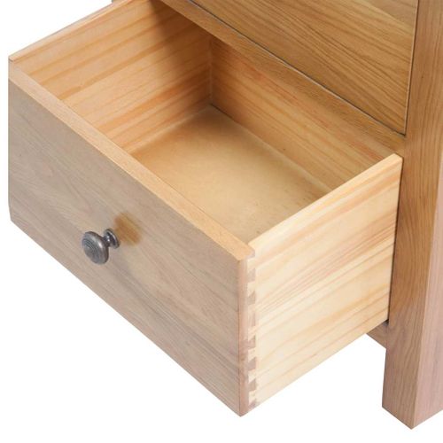 Commode Haute 45x32x110 Cm Bois De Chêne Massif