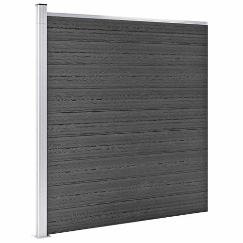 Ensemble De Panneau De Clôture Wpc 1045x186 Cm Noir