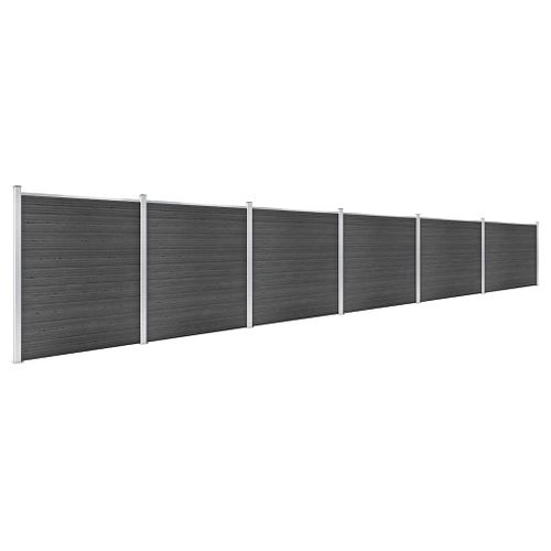 Ensemble De Panneau De Clôture Wpc 1045x186 Cm Noir