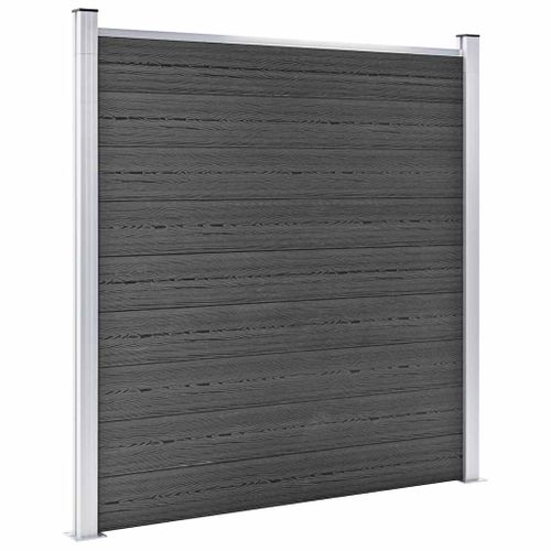 Ensemble De Panneau De Clôture Wpc 1045x186 Cm Noir