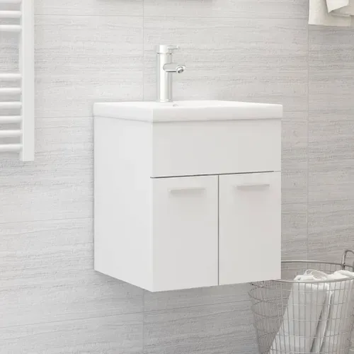 Meuble Vasque Avec Lavabo Intégré Blanc Aggloméré