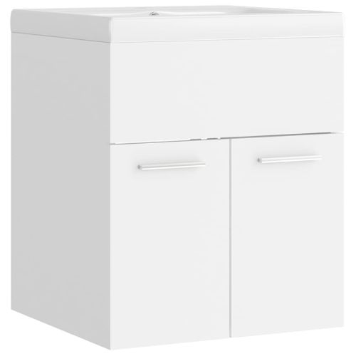 Meuble Vasque Avec Lavabo Intégré Blanc Aggloméré