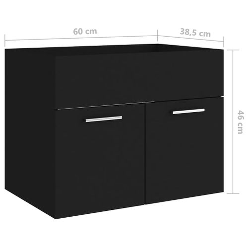 Meuble Vasque Avec Lavabo Intégré Noir Aggloméré
