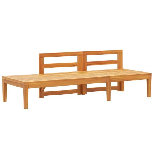 Banc De Jardin Avec Table Avec Coussins Gris Foncé Teck Solide Réversible