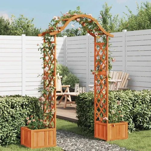 Pergola De Jardin Avec Jardinière 175x40x204 Cm Sapin Massif Finition Laquée