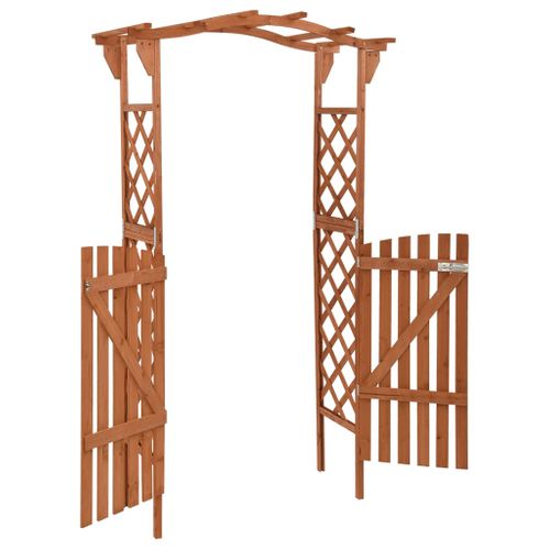 Pergola Avec Portail et Treillis 116x40x204 Cm Bois De Sapin Massif