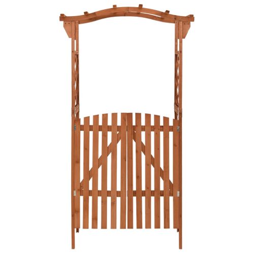 Pergola Avec Portail et Treillis 116x40x204 Cm Bois De Sapin Massif