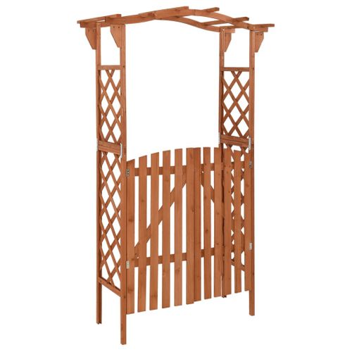 Pergola Avec Portail et Treillis 116x40x204 Cm Bois De Sapin Massif