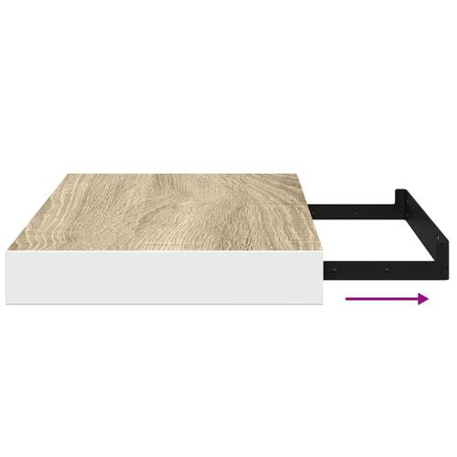 Étagères Flottantes 2 Pièces Chêne Et Blanc 40x23x3,8 Cm Mdf