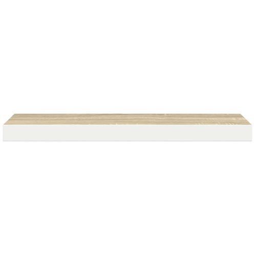 étagères Flottantes 2 Pièces Chêne Et Blanc 80x23,5x3,8 Cm Mdf