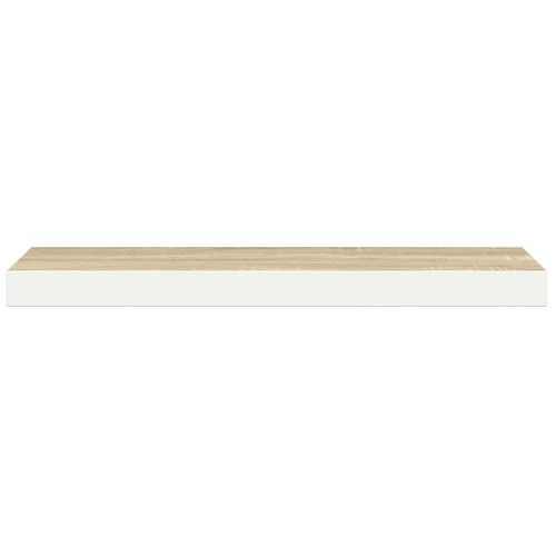 étagères Flottantes 2 Pièces Chêne Et Blanc 90x23,5x3,8 Cm Mdf