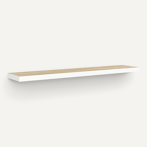Étagère Flottante Murale Chêne Et Blanc 120x23,5x3,8 Cm Mdf