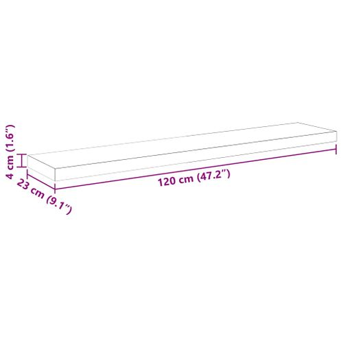 Étagère Flottante Murale Chêne Et Blanc 120x23,5x3,8 Cm Mdf