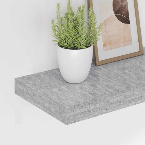 étagères Murales Flottantes 2 Pièces Gris Béton 120x23,5x3,8cm Mdf
