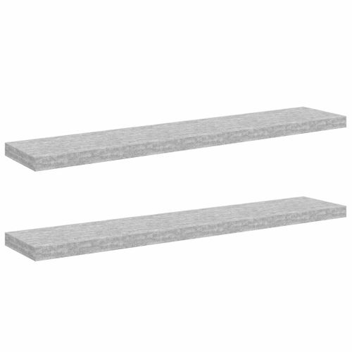 étagères Murales Flottantes 2 Pièces Gris Béton 120x23,5x3,8cm Mdf