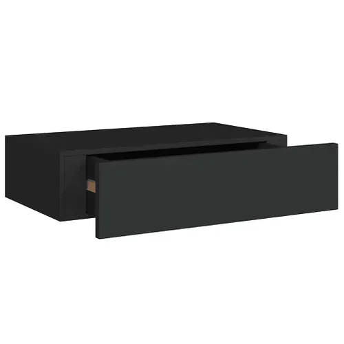 étagères À Tiroirs Murales 2 Pièces Noir 40x23,5x10 Cm Mdf