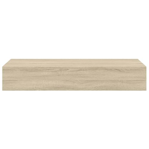 étagères À Tiroirs Murales 2 Pièces Chêne 60x23,5x10 Cm Mdf