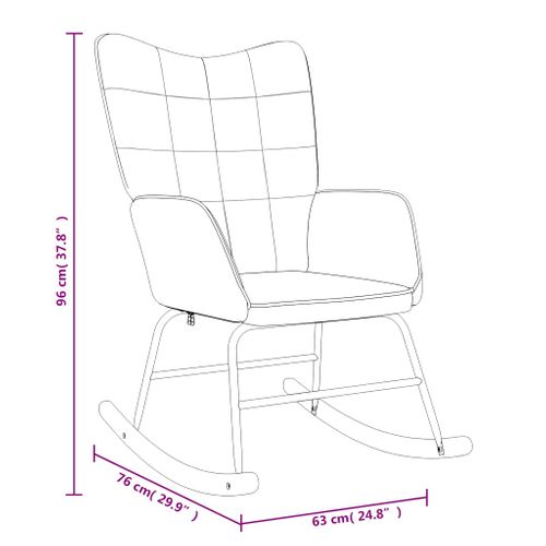 Chaise à Bascule Rembourrée En Mousse, Cadre En Acier Crème, Rails à Bascule En Bois