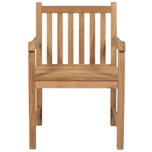 Chaises De Jardin 8 PCs Avec Coussins Vert Vif Teck Solide