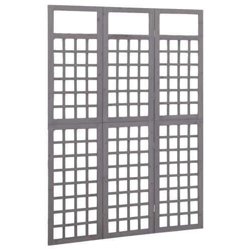 Cloison De Séparation à 3 Panneaux/treillis Bois Sapin Massif