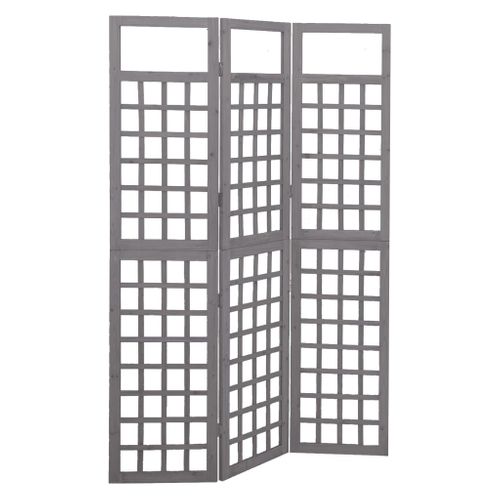 Cloison De Séparation à 3 Panneaux/treillis Bois Sapin Massif