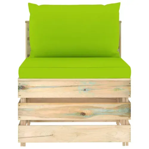 Canapé Central Sectionnel Avec Coussins Bois Imprégné De Vert