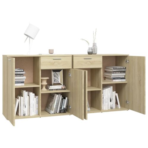 Buffet Avec Tiroirs Chêne Sonoma 160x36x75 Cm Aggloméré