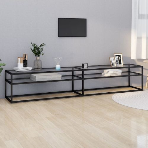 Meuble TV Transparent 220x40x40,5 Cm Verre Trempé