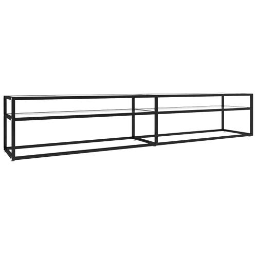 Meuble TV Transparent 220x40x40,5 Cm Verre Trempé
