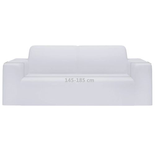 Housse Extensible De Canapé 2 Places Blanc Jersey De Polyester