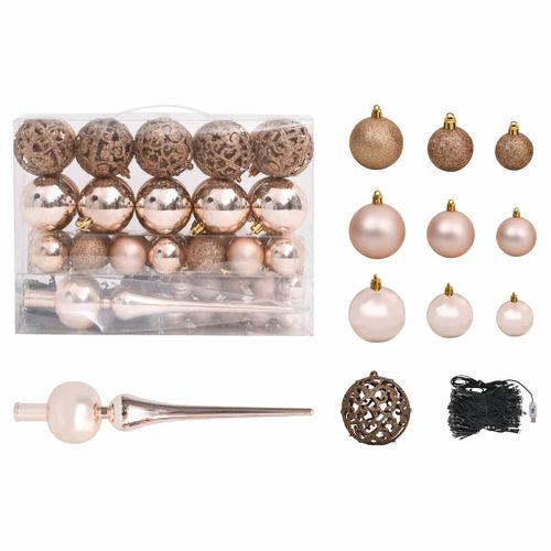 Sapin De Noël Artificiel Nordmann Avec LED Et Boules Vert 180cm