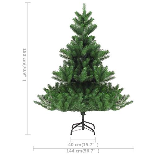 Sapin De Noël Artificiel Nordmann Avec LED Et Boules Vert 180cm