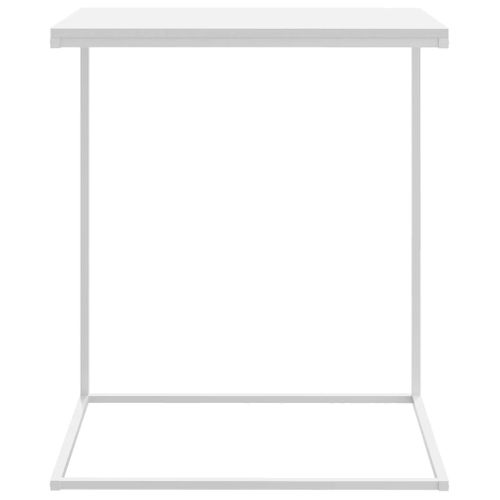 Table D'appoint Blanc 55x35x66 Cm Bois Contreplaqué